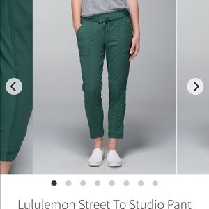 Lululemon street to studio pant in forest